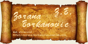 Zorana Borkanović vizit kartica